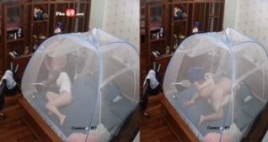 Hack camera cặp vợ chồng chịch bất chấp giờ giấc nay đổi kiểu vào trong mùng chịch
